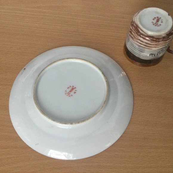 Vintage made in Japan porcelain eggshell porcelain plate and small cup demitasse - Picture 5 of 5